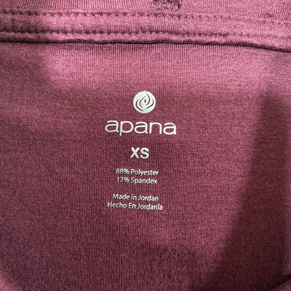 Apana Mock Neck Athletic Hoodie Top with Drawstring Maroon Women's Size XS - Picture 8 of 9